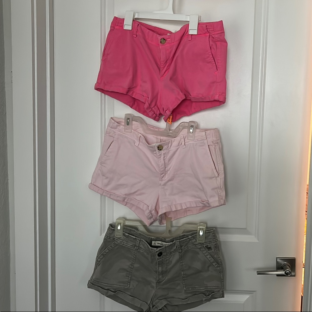 Abercrombie & Fitch Cargo Shorts Gray and Pink
